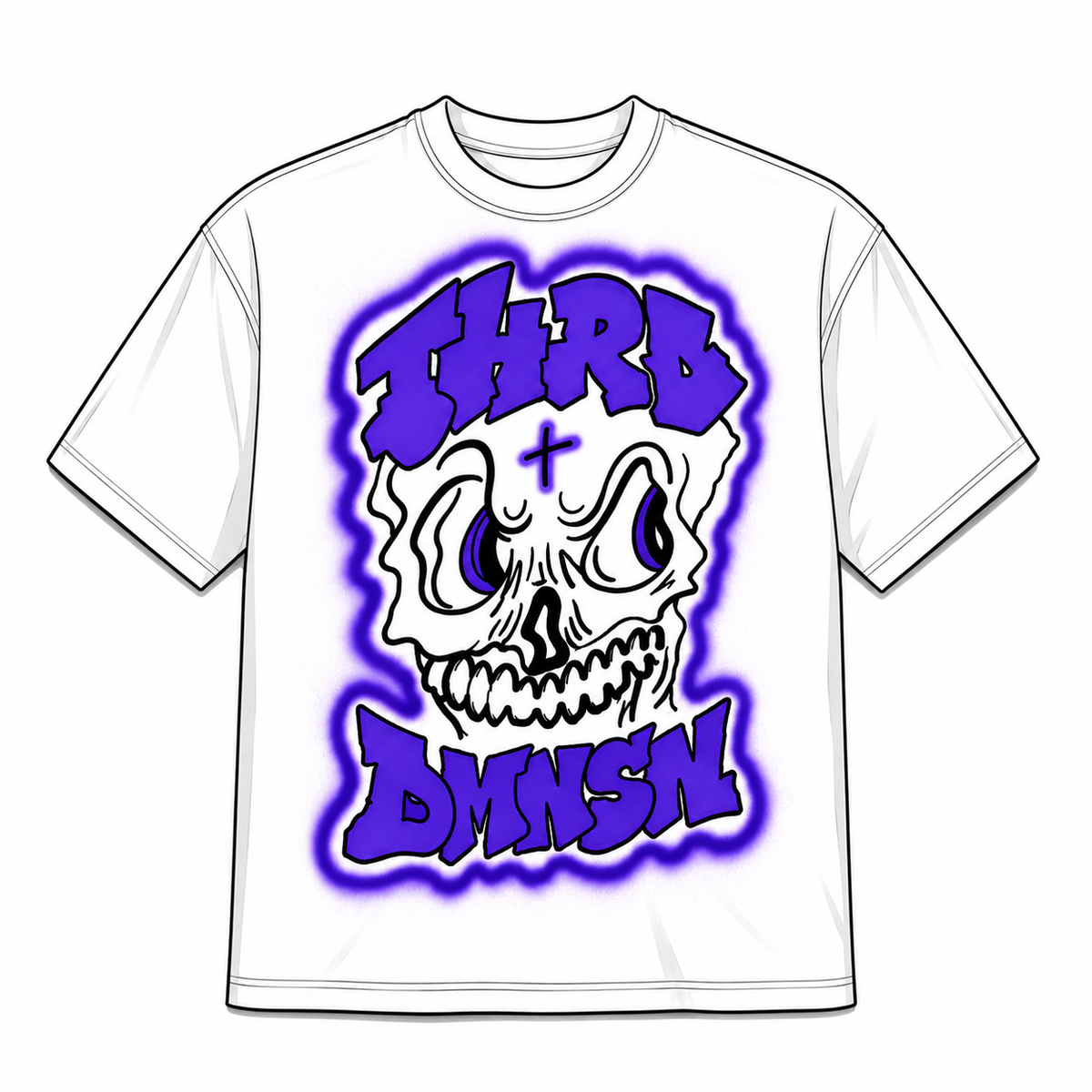 THRD DMNSN Airbrushed Skull Tee